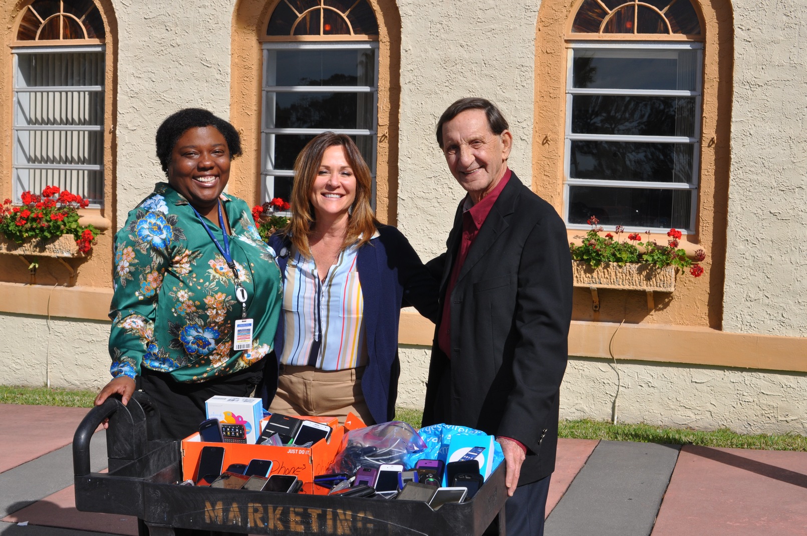 Collecting cell phones for battered women